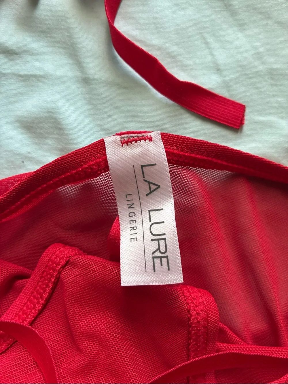 Santa Baby Red Two-Piece Lingerie Set - Picture 7 of 8